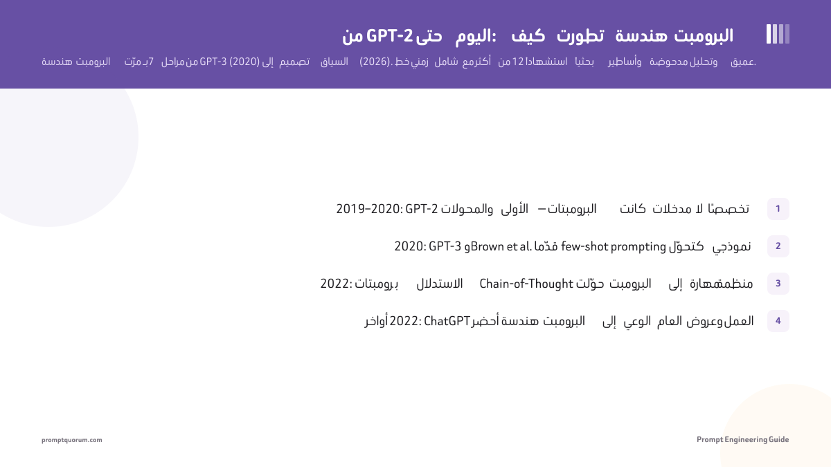من GPT-2 حتى اليوم: كيف تطورت هندسة البرومبت