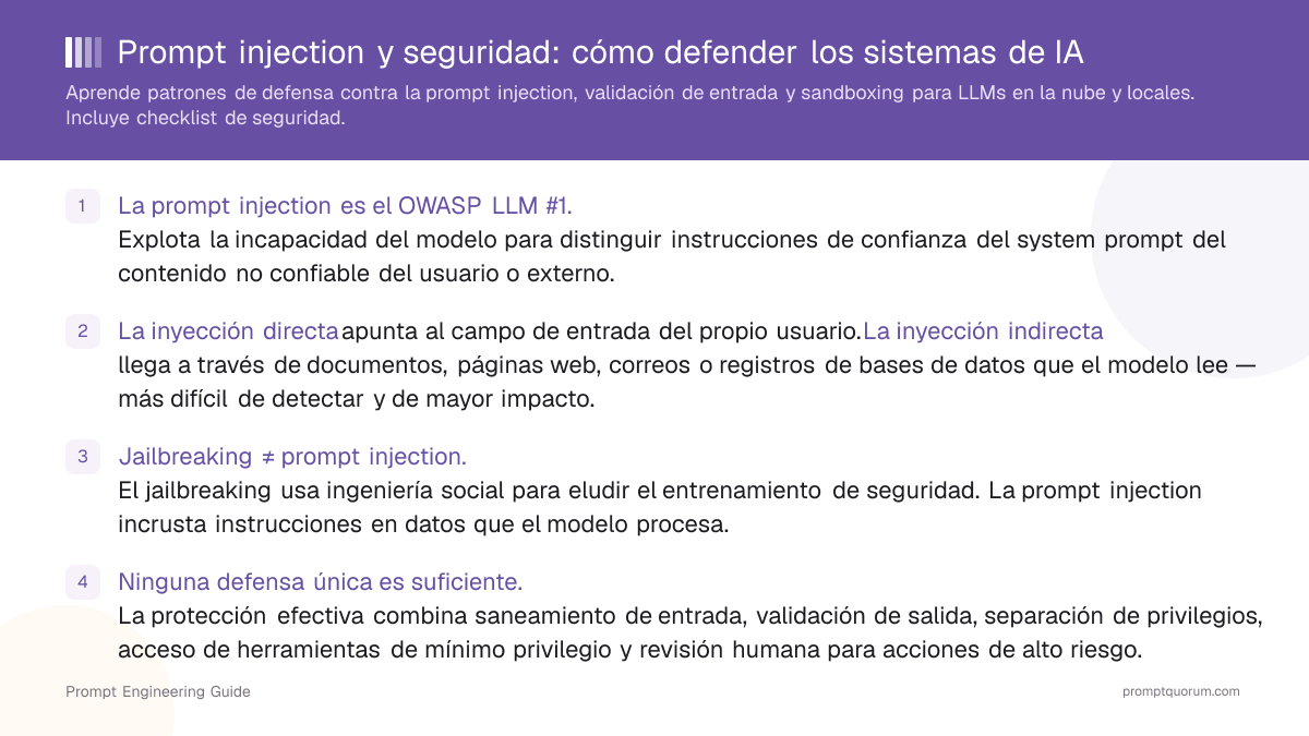 Prompt injection y seguridad: cómo defender los sistemas de IA