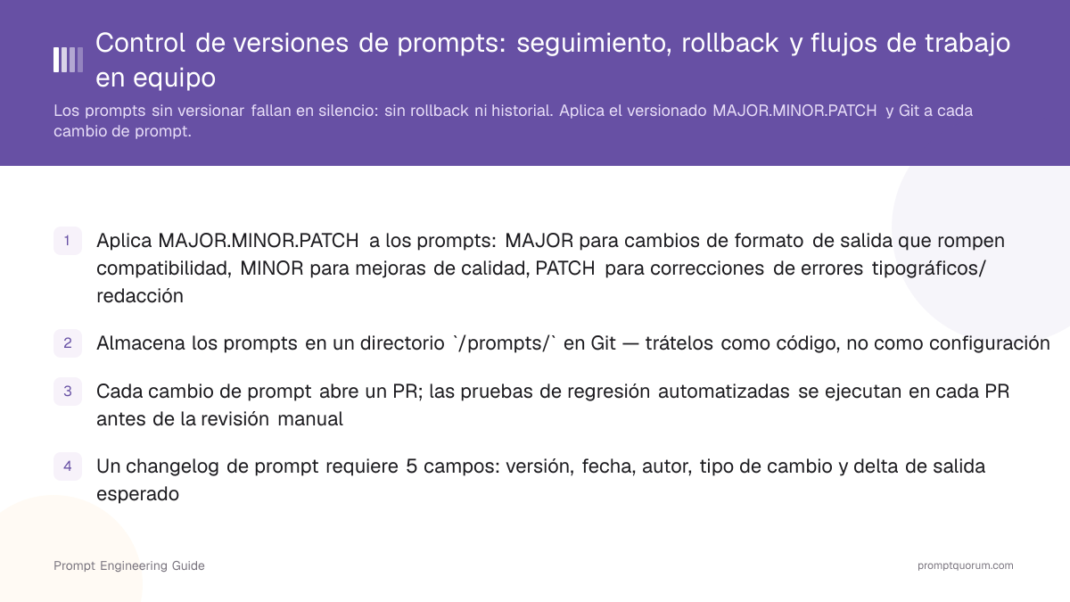 Control de versiones de prompts: seguimiento, rollback y flujos de trabajo en equipo