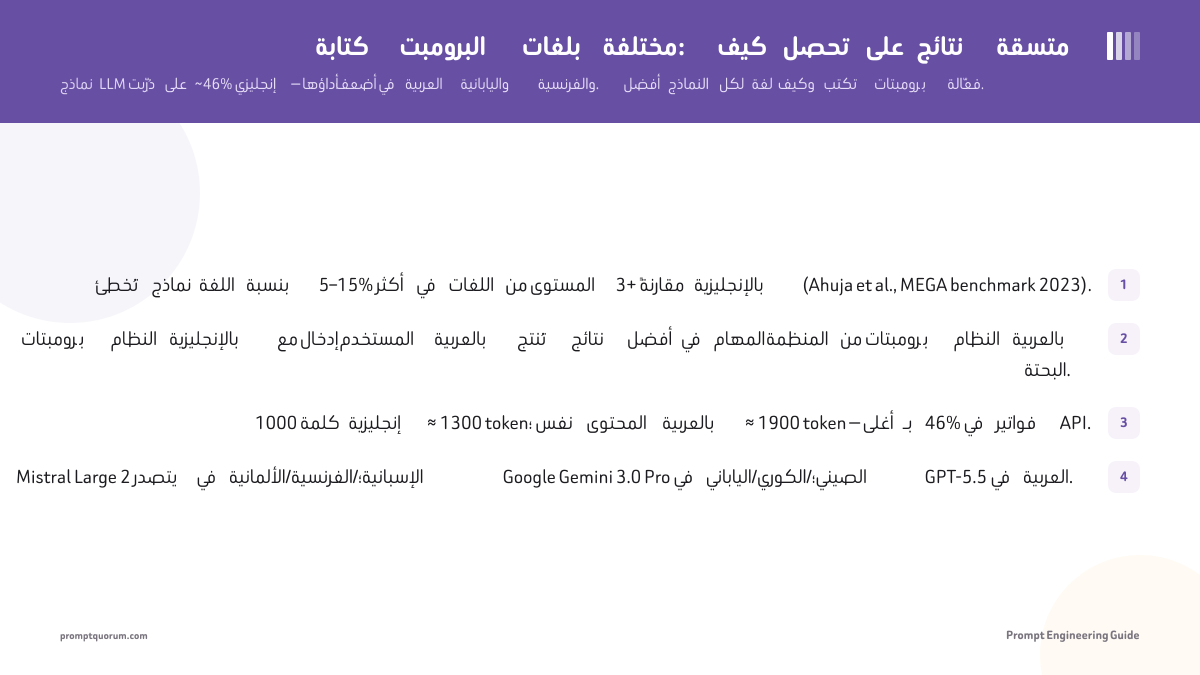 كتابة البرومبت بلغات مختلفة: كيف تحصل على نتائج متسقة
