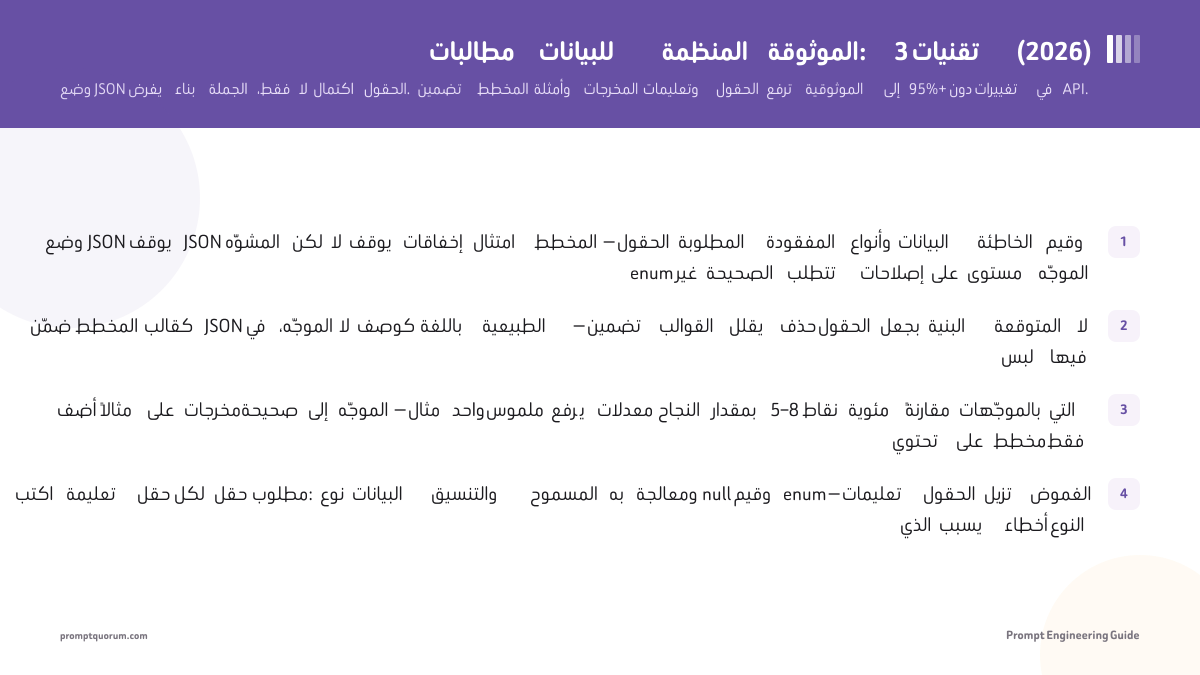 مطالبات للبيانات المنظمة الموثوقة: 3 تقنيات (2026)
