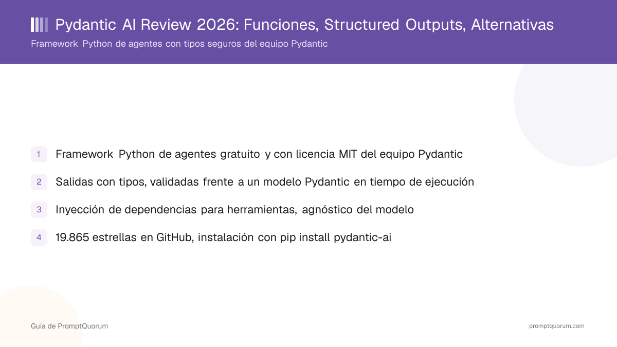 Pydantic AI Review 2026: Funciones, Structured Outputs, Alternativas