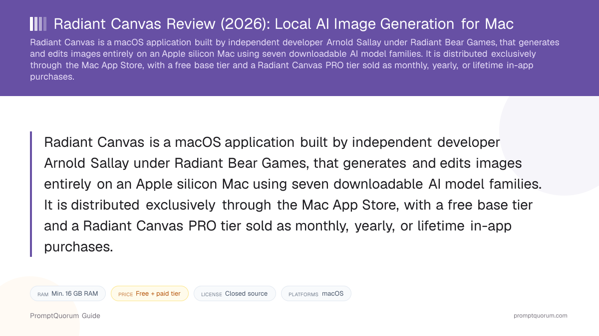 Radiant Canvas Review: Local AI Image Generation for Mac