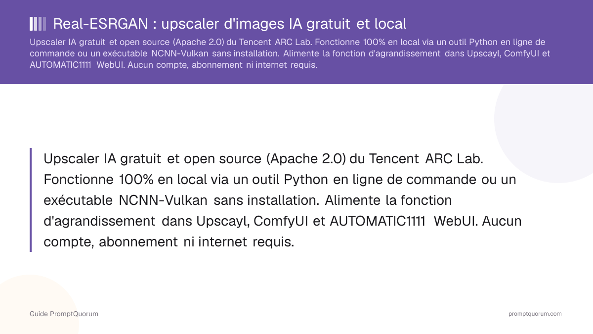 Real-ESRGAN : upscaler d'images IA gratuit et local