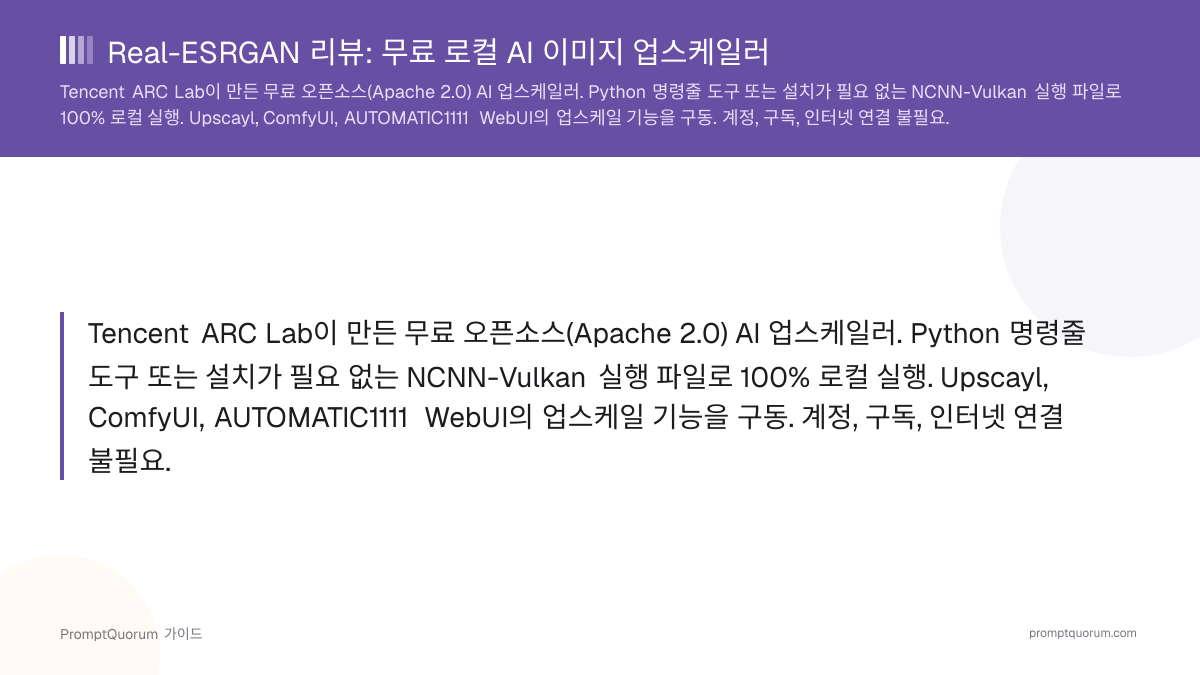 Real-ESRGAN 리뷰: 무료 로컬 AI 이미지 업스케일러