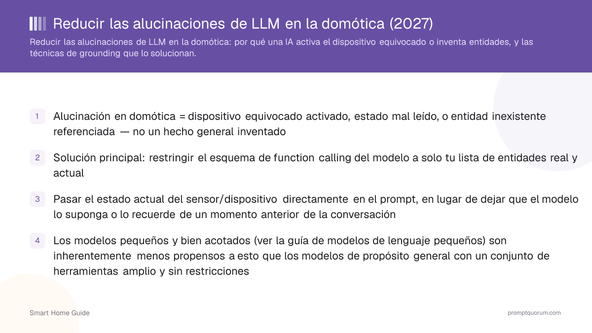 Reducir las alucinaciones de LLM en la domótica (2026)