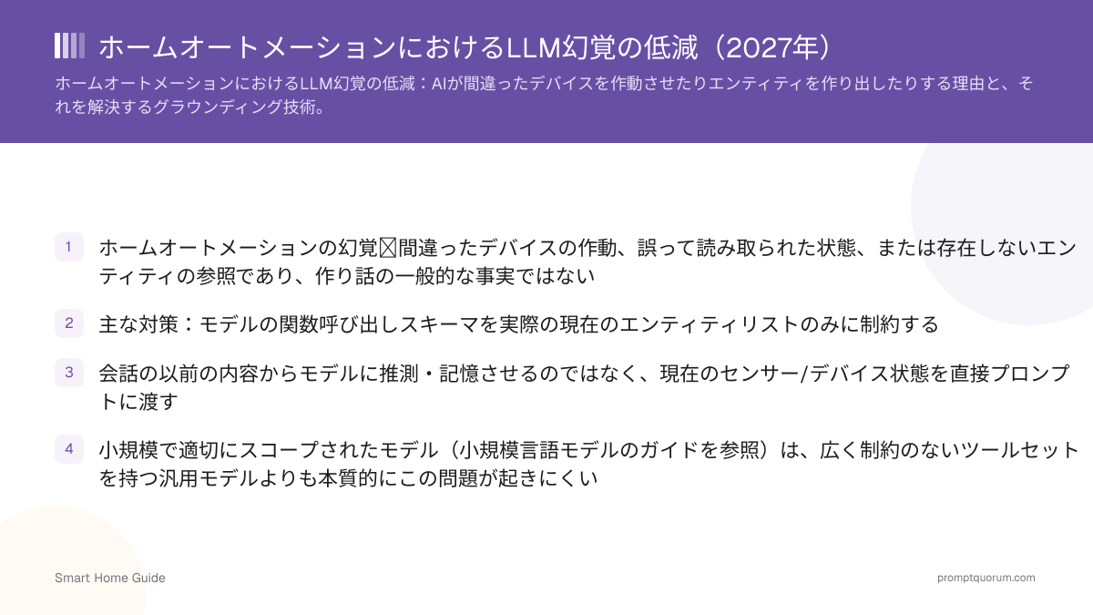 ホームオートメーションにおけるLLM幻覚の低減(2026年)