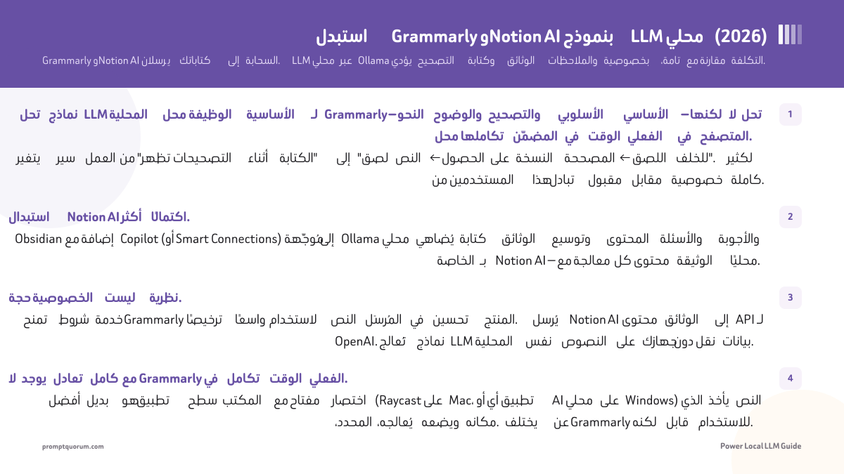 استبدل Grammarly وNotion AI بنموذج LLM محلي (2026)
