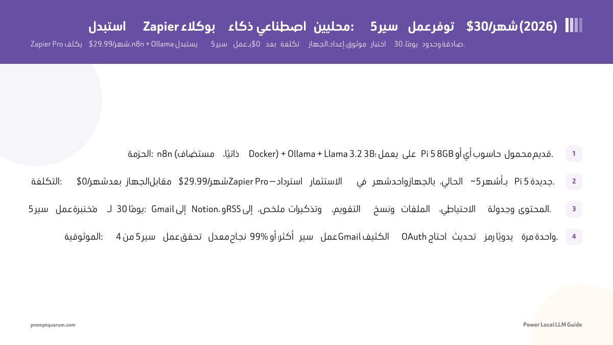 استبدل Zapier بوكلاء ذكاء اصطناعي محليين: 5 سير عمل توفر $30/شهر (2026)