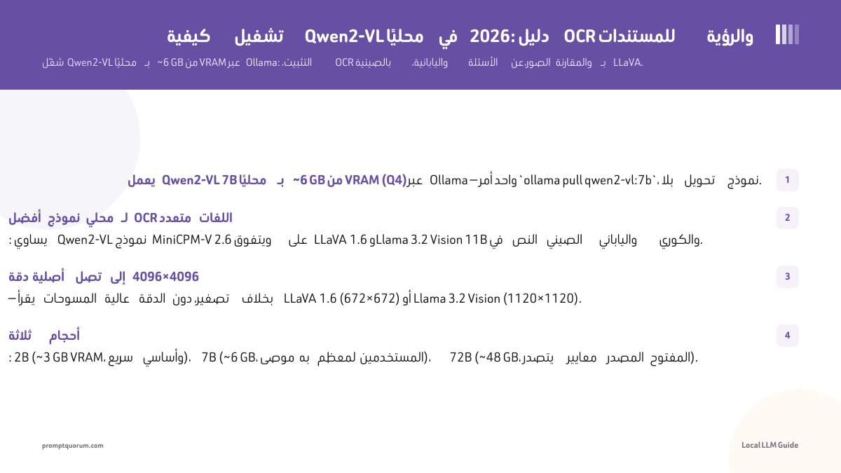 كيفية تشغيل Qwen2-VL محليًا في 2026: دليل OCR للمستندات والرؤية