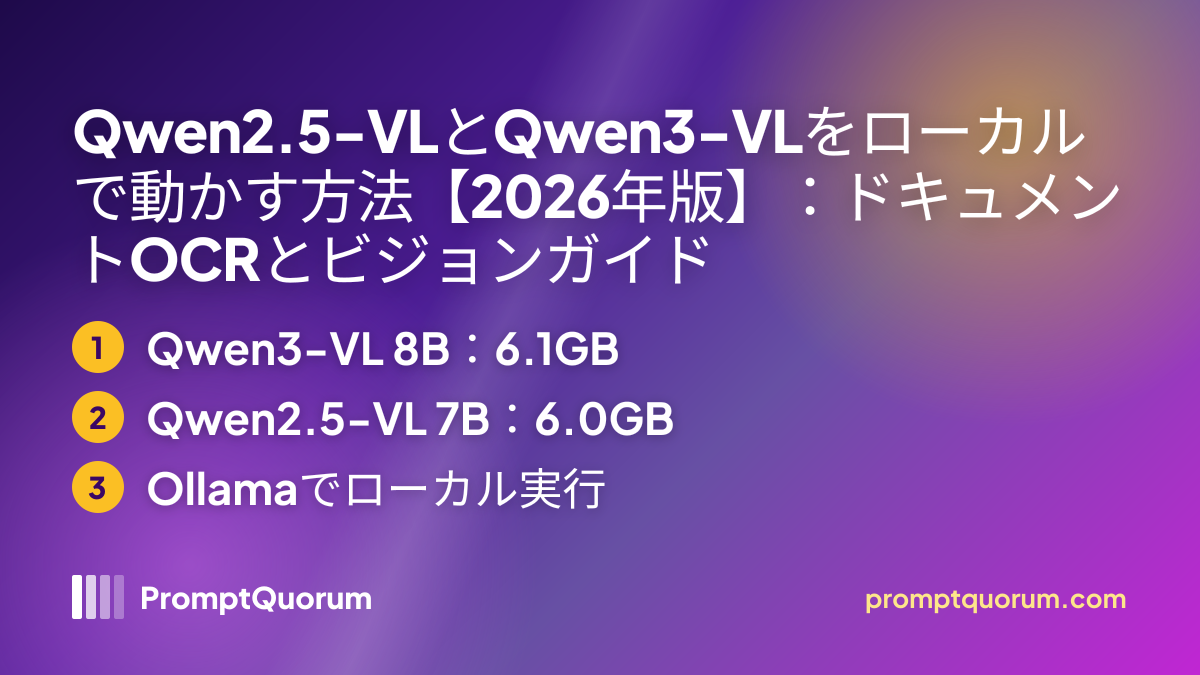 Qwen2.5-VLとQwen3-VLをローカルで動かす方法【2026年版】:ドキュメントOCRとビジョンガイド