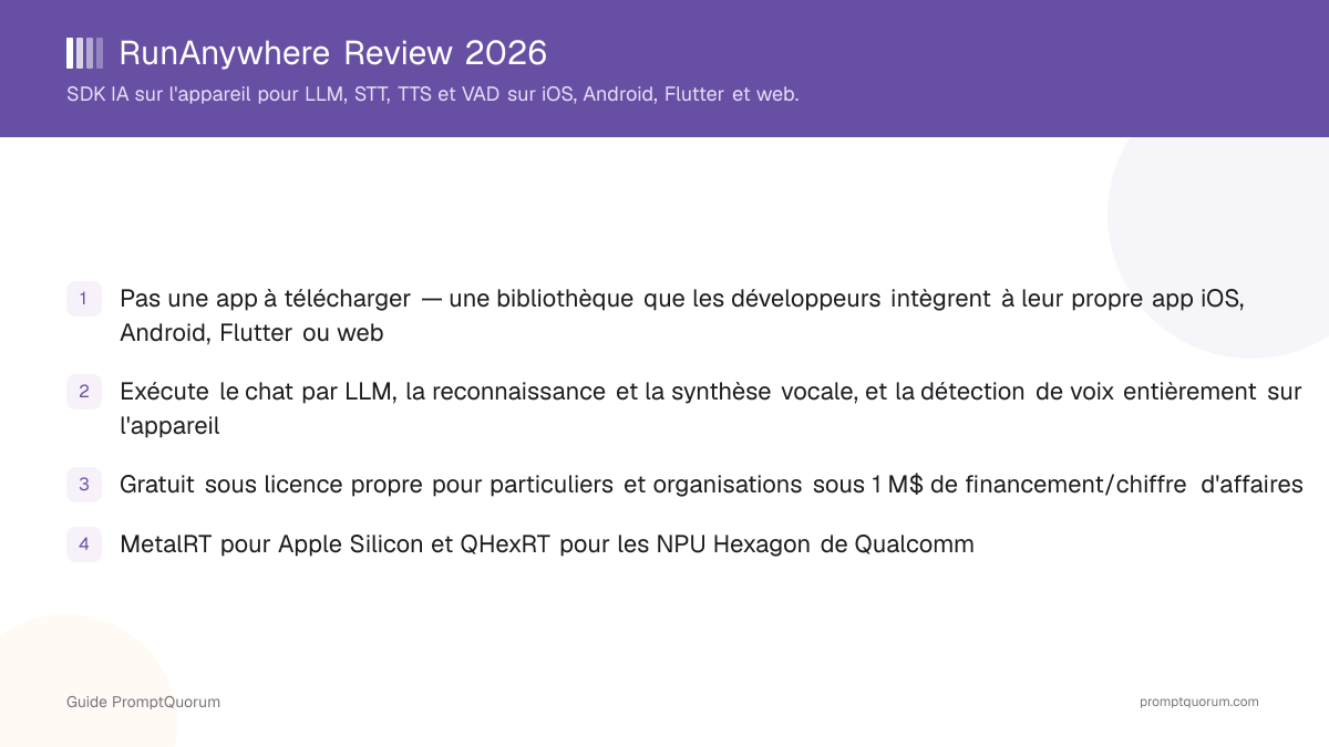 RunAnywhere Review 2026 : SDK IA sur l'appareil pour LLM, STT, TTS et VAD