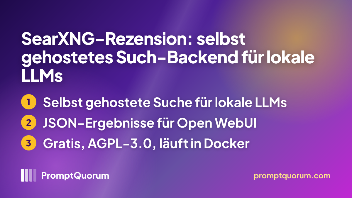 SearXNG-Rezension: selbst gehostetes Such-Backend für lokale LLMs