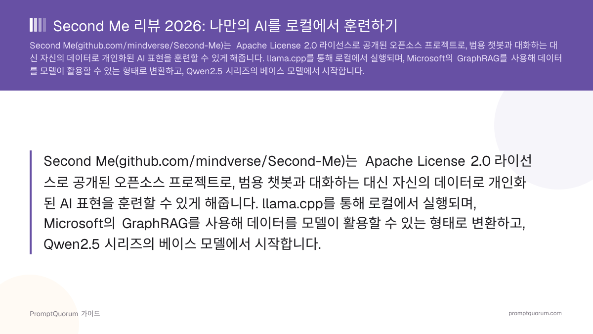 Second Me 리뷰 2026: 나만의 AI를 로컬에서 훈련하기