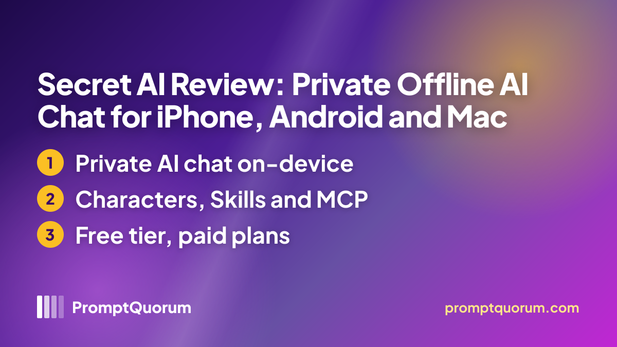 Secret AI Review: Private Offline AI Chat for iPhone, Android and Mac