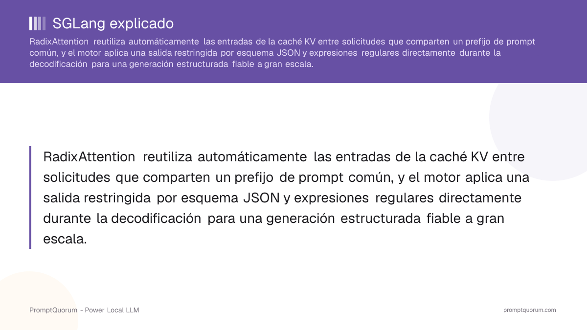 SGLang explicado: RadixAttention y serving estructurado de LLM (2026)