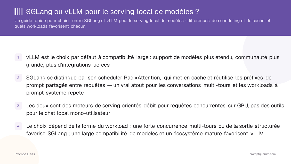 SGLang ou vLLM pour le serving local de modèles ?