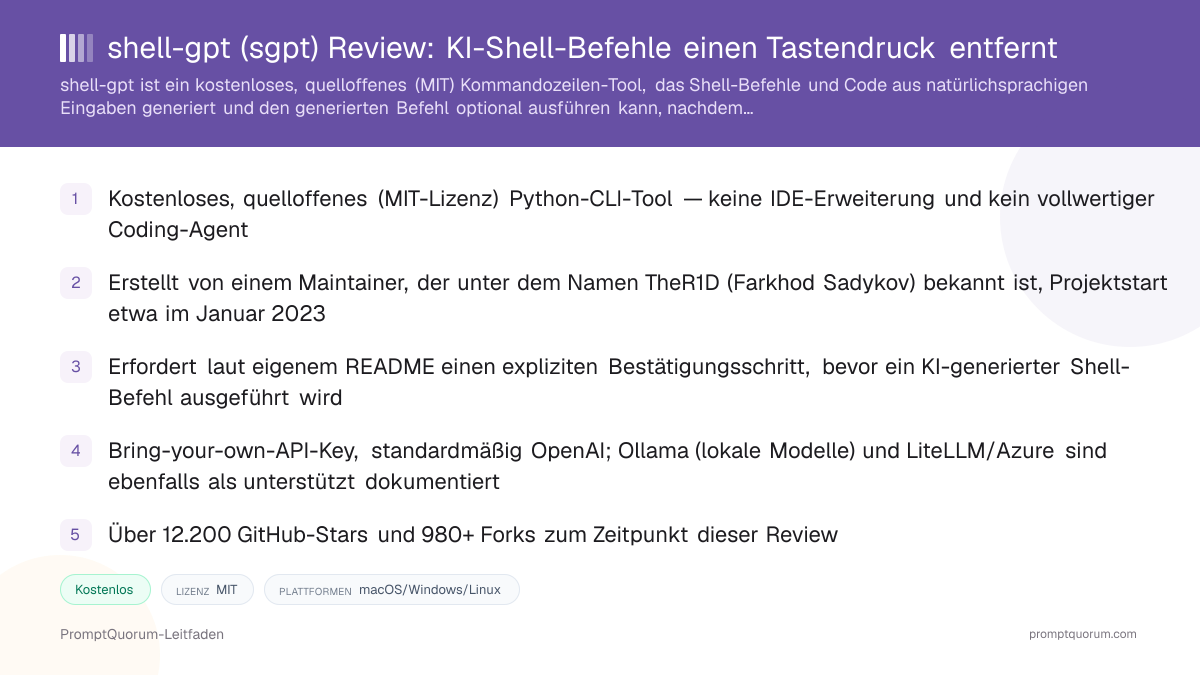 shell-gpt (sgpt) Review: KI-Shell-Befehle einen Tastendruck entfernt