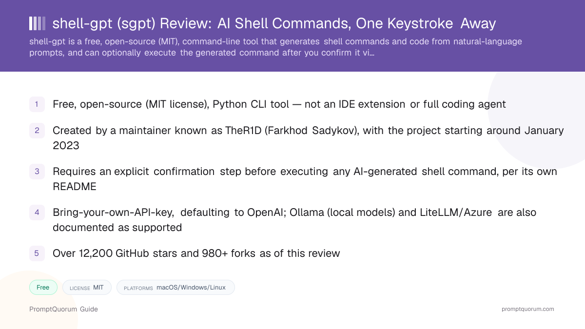 shell-gpt (sgpt) Review: AI Shell Commands, One Keystroke Away