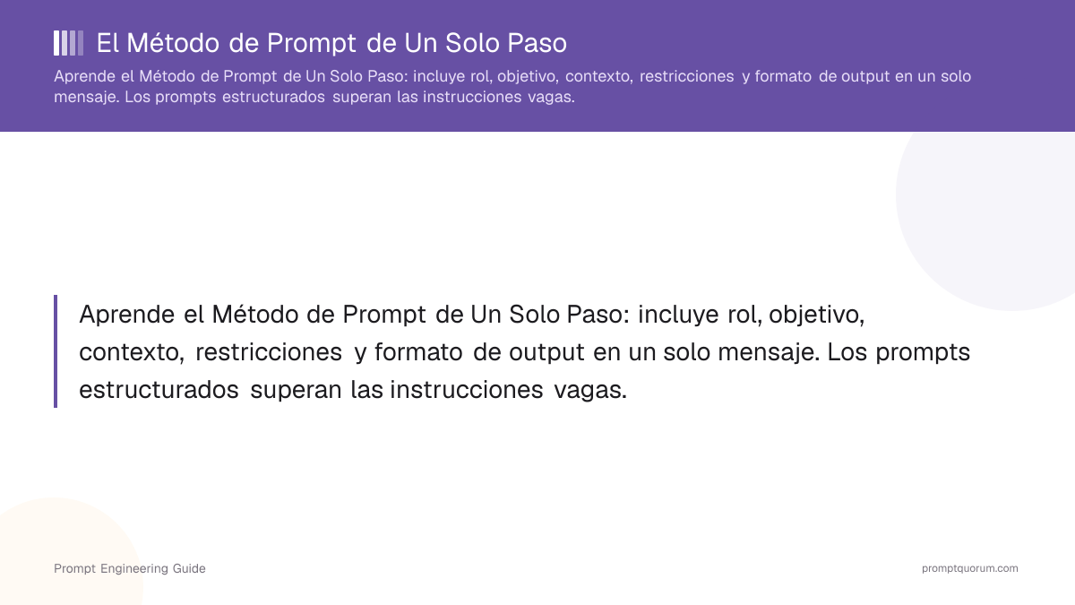 El Método de Prompt de Un Solo Paso