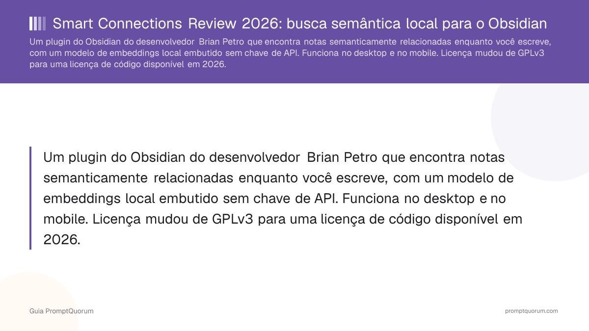 Smart Connections Review 2026: busca semântica local para o Obsidian