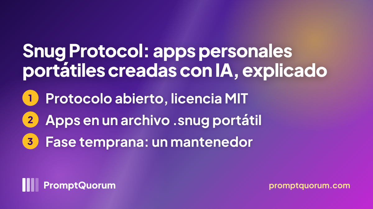 Snug Protocol: apps personales portátiles creadas con IA, explicado