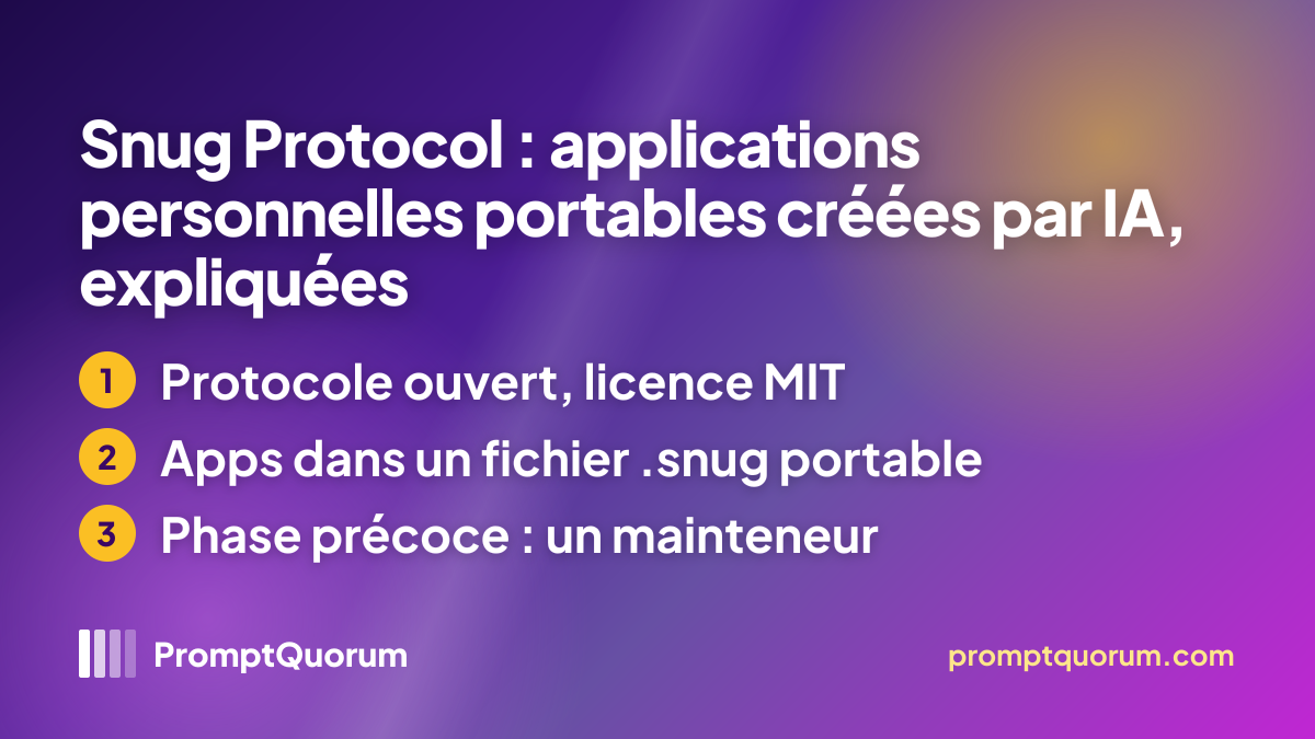 Snug Protocol : applications personnelles portables créées par IA, expliquées