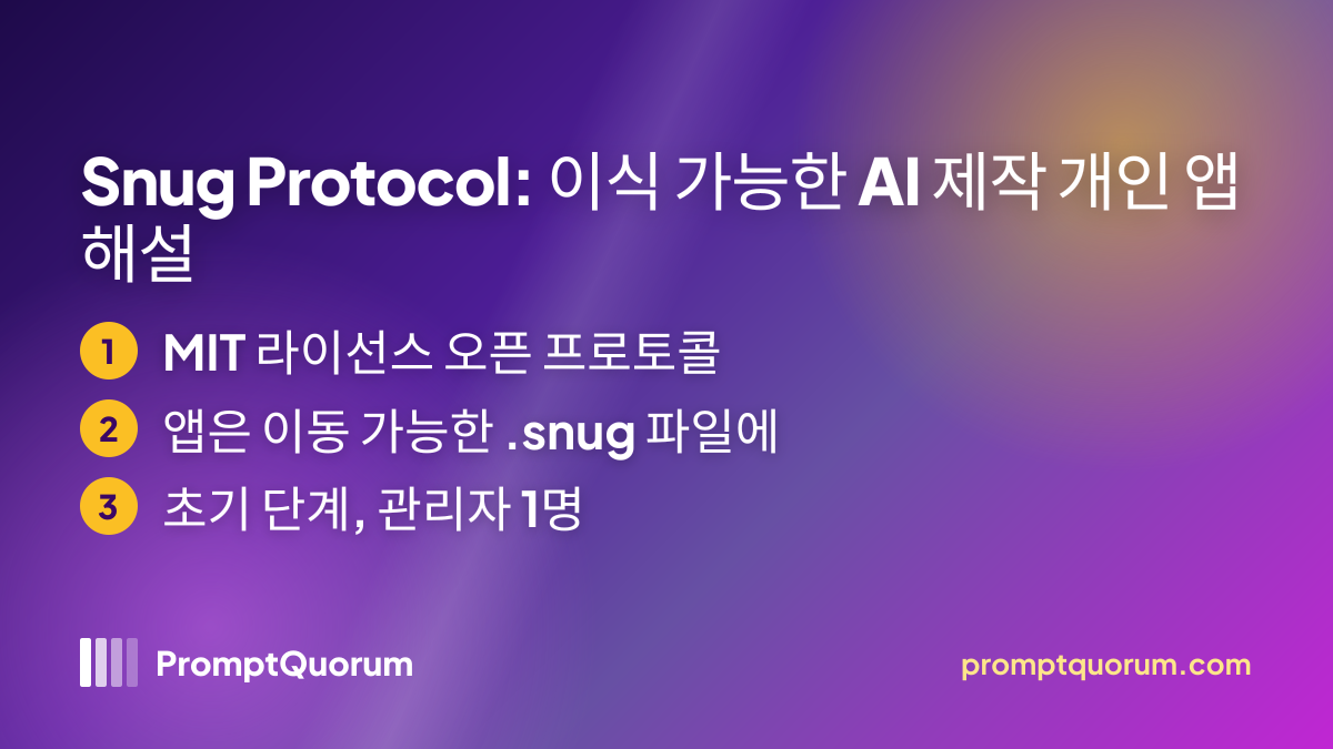 Snug Protocol: 이식 가능한 AI 제작 개인 앱 해설