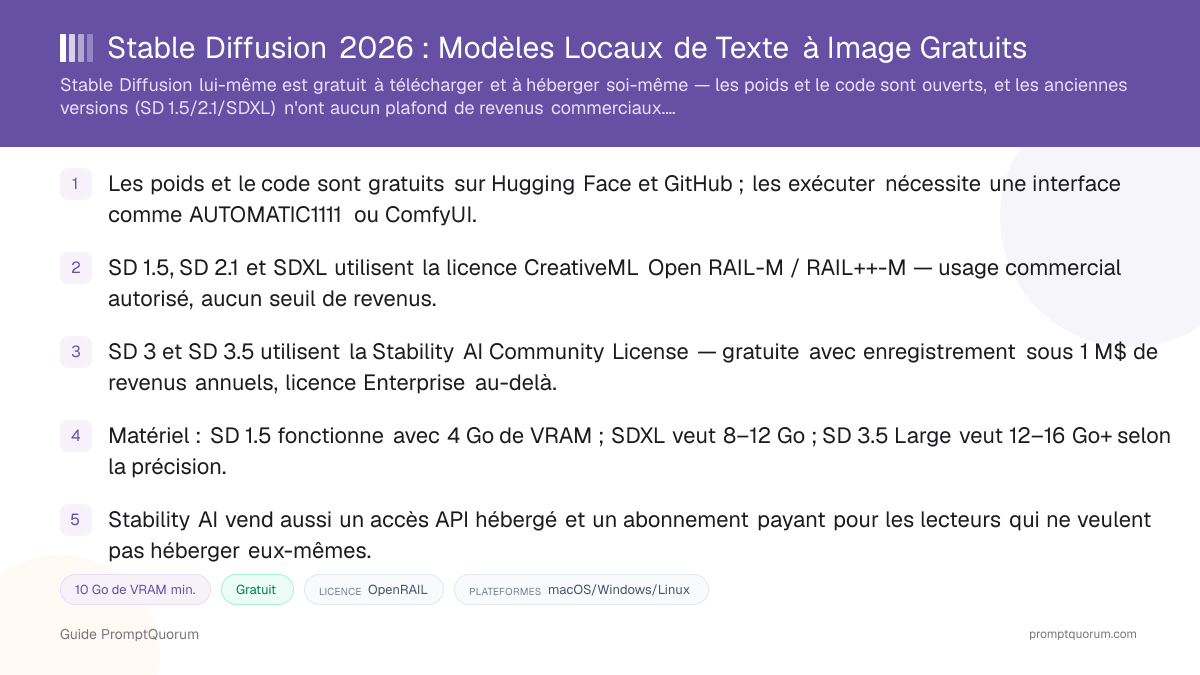 Stable Diffusion: Modèles Locaux de Texte à Image Gratuits