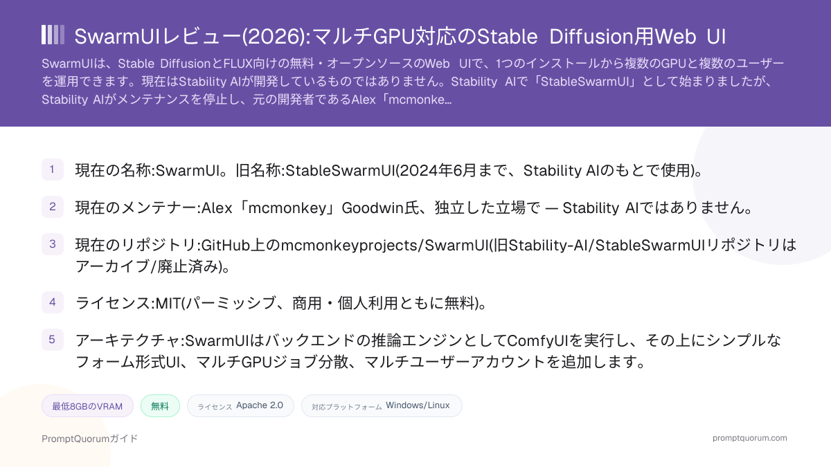 SwarmUIレビュー:マルチGPU対応のStable Diffusion用Web UI