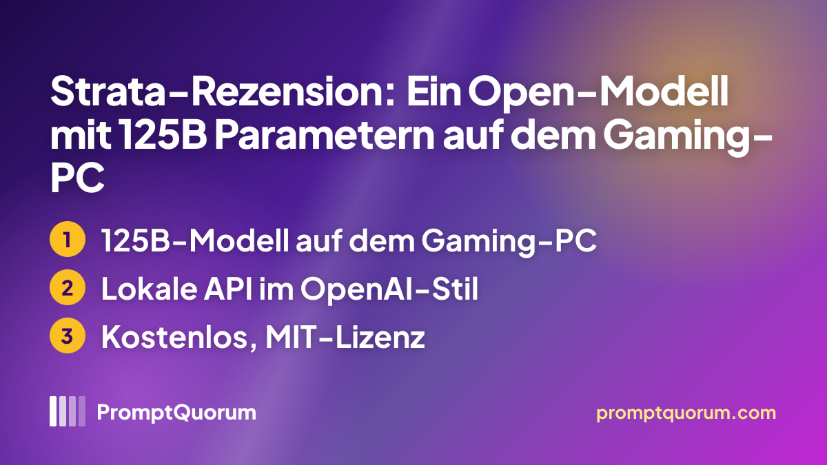 Strata-Rezension: Ein Open-Modell mit 125B Parametern auf dem Gaming-PC