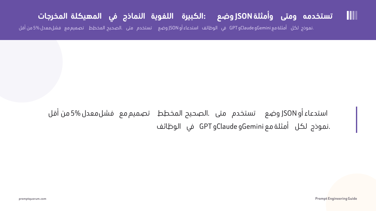 المخرجات المهيكلة في النماذج اللغوية الكبيرة: وضع JSON وأمثلة ومتى تستخدمه