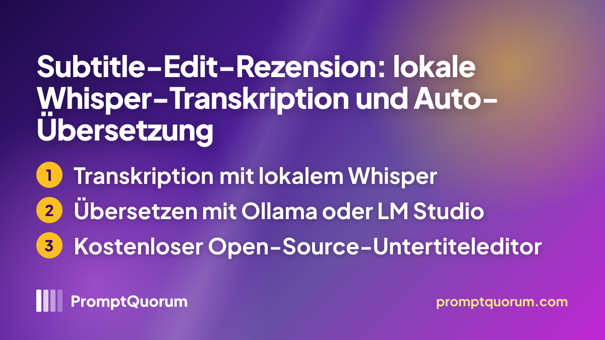 Subtitle-Edit-Rezension: lokale Whisper-Transkription und Auto-Übersetzung