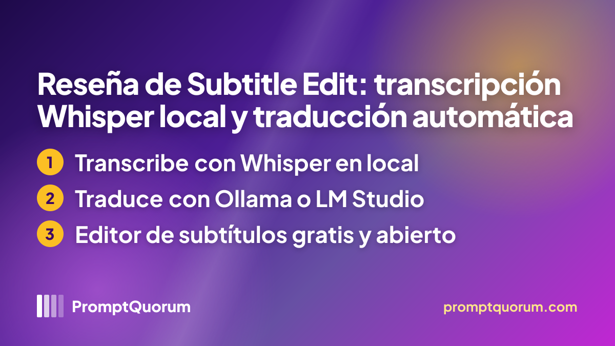 Reseña de Subtitle Edit: transcripción Whisper local y traducción automática