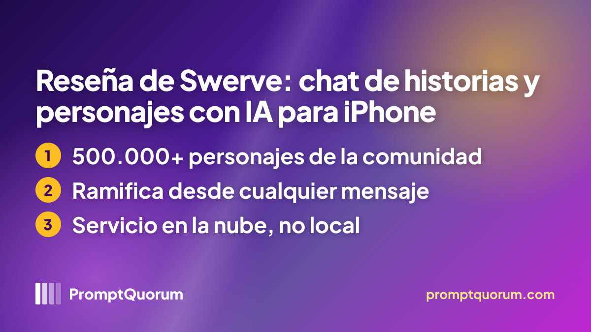 Reseña de Swerve: chat de historias y personajes con IA para iPhone