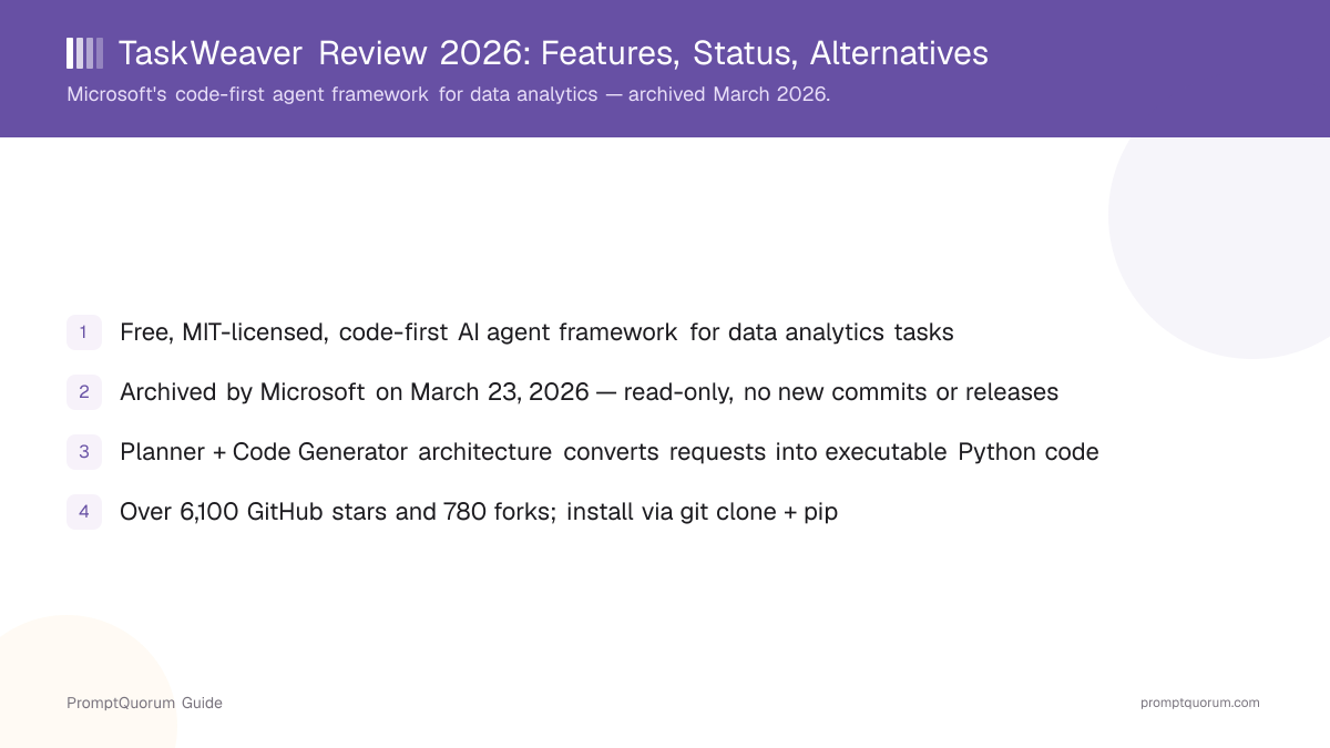 TaskWeaver Review 2026: Features, Status, Alternatives