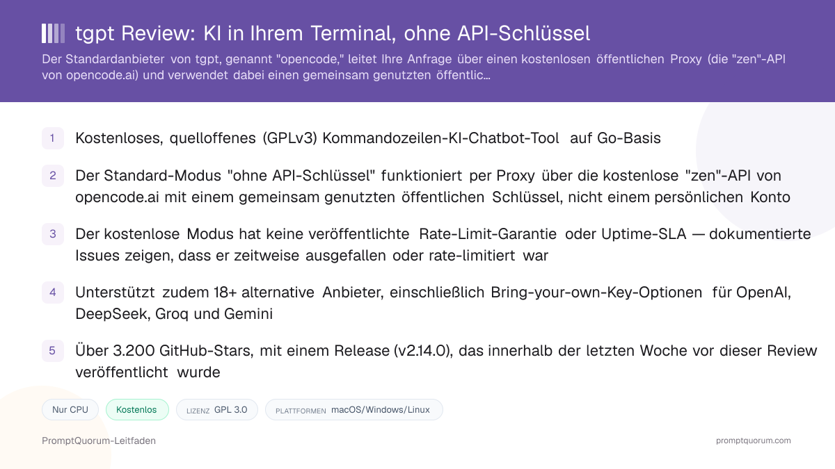 tgpt Review: KI in Ihrem Terminal, ohne API-Schlüssel