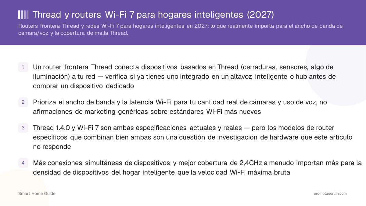 Thread y routers Wi-Fi 7 para hogares inteligentes (2026)