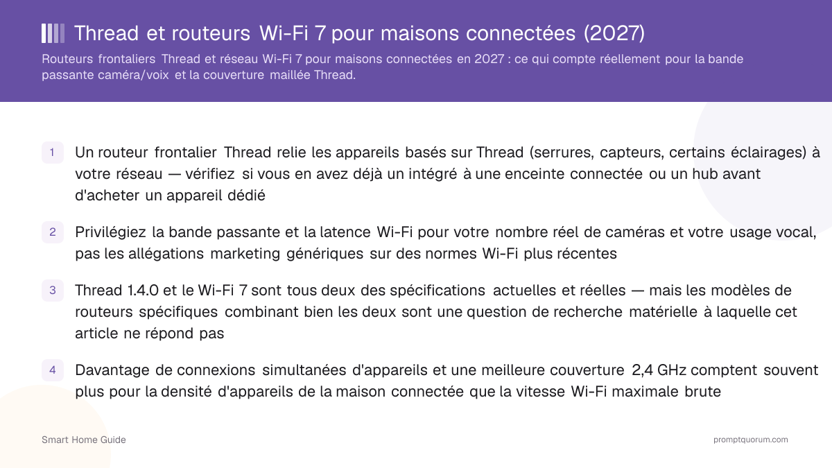 Thread et routeurs Wi-Fi 7 pour maisons connectées (2026)