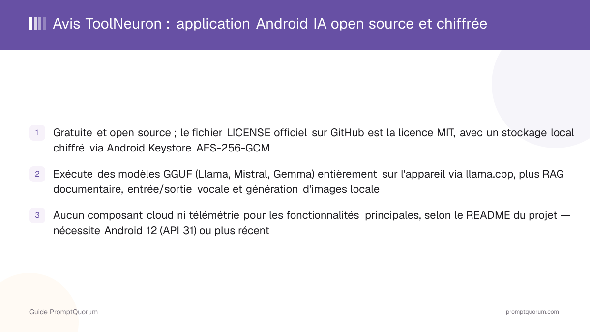 Avis ToolNeuron (2026) : application Android open source pour IA chiffrée sur l'appareil