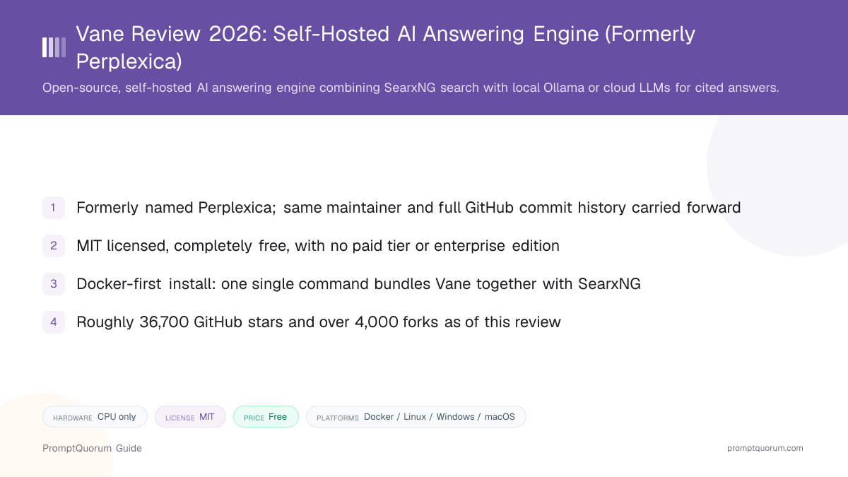 Vane Review 2026: Self-Hosted AI Answering Engine (Formerly Perplexica)