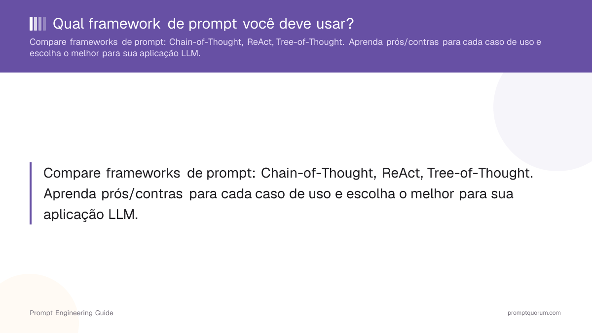 Qual framework de prompt você deve usar?