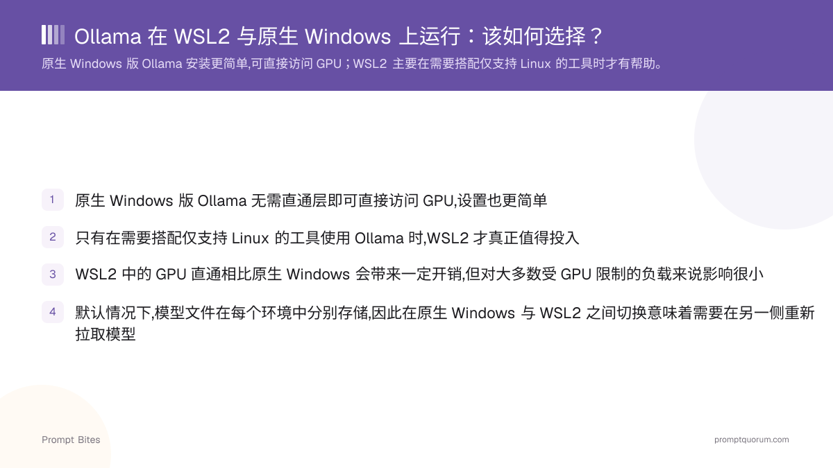 Ollama 在 WSL2 与原生 Windows 上运行:该如何选择?