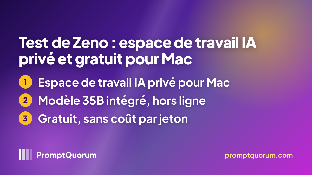 Test de Zeno : espace de travail IA privé et gratuit pour Mac
