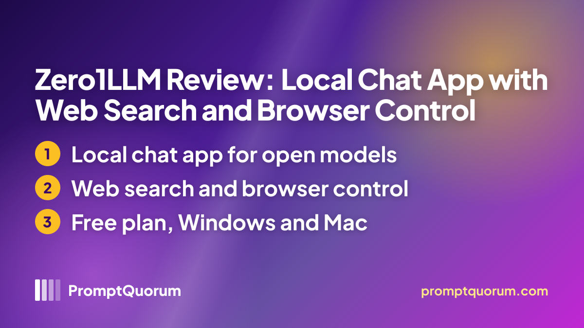 Zero1LLM Review: Local Chat App with Web Search and Browser Control