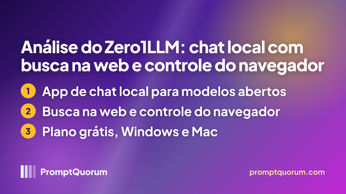 Análise do Zero1LLM: chat local com busca na web e controle do navegador
